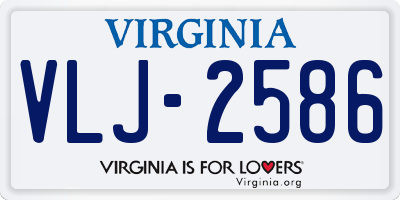 VA license plate VLJ2586