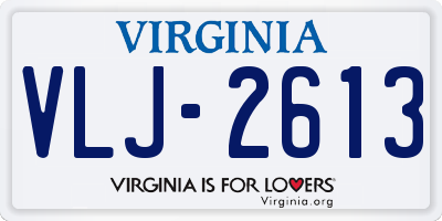 VA license plate VLJ2613