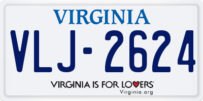 VA license plate VLJ2624