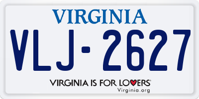 VA license plate VLJ2627