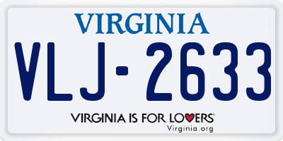 VA license plate VLJ2633