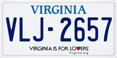 VA license plate VLJ2657