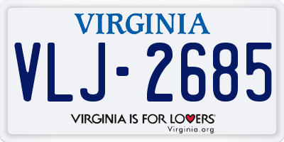 VA license plate VLJ2685