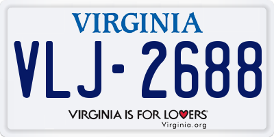 VA license plate VLJ2688