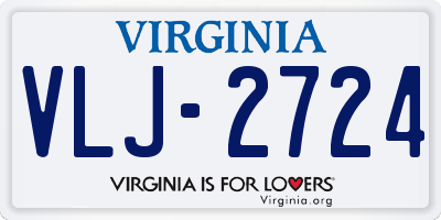 VA license plate VLJ2724