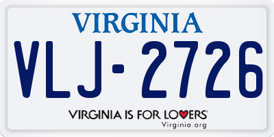 VA license plate VLJ2726