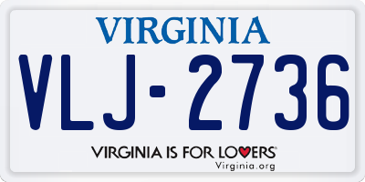 VA license plate VLJ2736