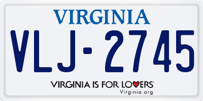 VA license plate VLJ2745