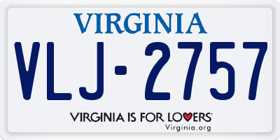 VA license plate VLJ2757