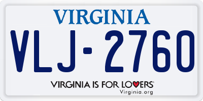 VA license plate VLJ2760