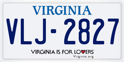 VA license plate VLJ2827