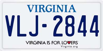 VA license plate VLJ2844