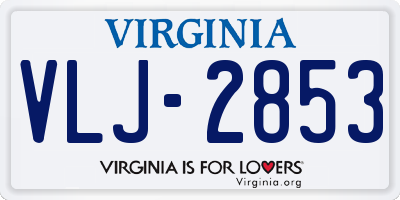 VA license plate VLJ2853