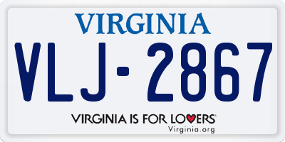 VA license plate VLJ2867