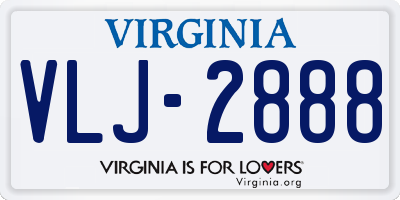 VA license plate VLJ2888