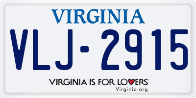 VA license plate VLJ2915