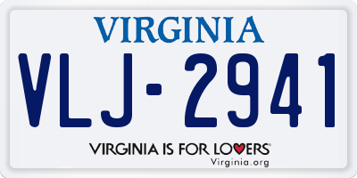 VA license plate VLJ2941