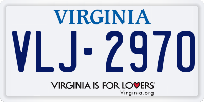 VA license plate VLJ2970