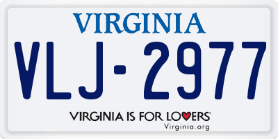 VA license plate VLJ2977