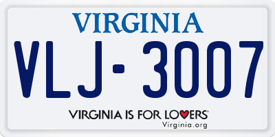 VA license plate VLJ3007