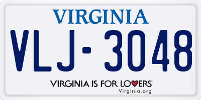 VA license plate VLJ3048