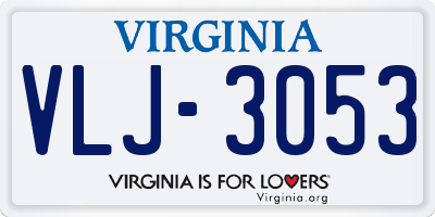 VA license plate VLJ3053