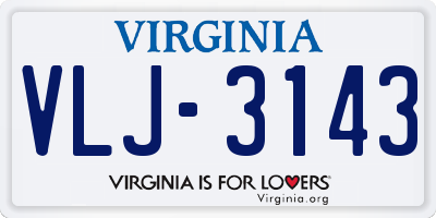 VA license plate VLJ3143