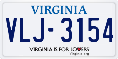 VA license plate VLJ3154