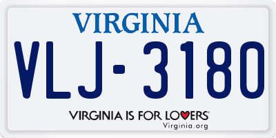 VA license plate VLJ3180