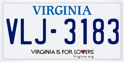 VA license plate VLJ3183