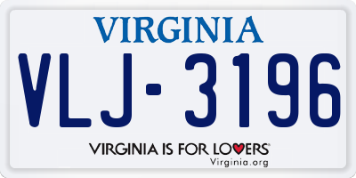 VA license plate VLJ3196