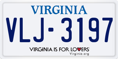 VA license plate VLJ3197