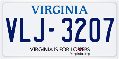 VA license plate VLJ3207