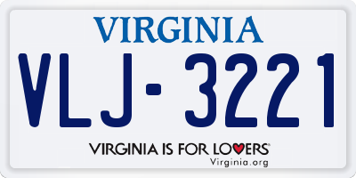 VA license plate VLJ3221