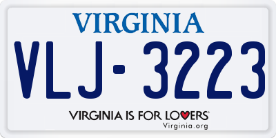 VA license plate VLJ3223