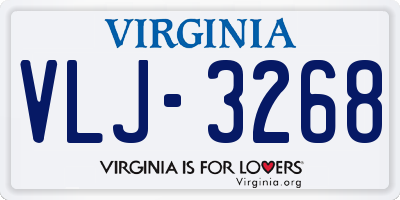 VA license plate VLJ3268