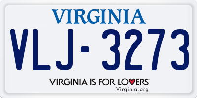 VA license plate VLJ3273