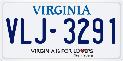 VA license plate VLJ3291