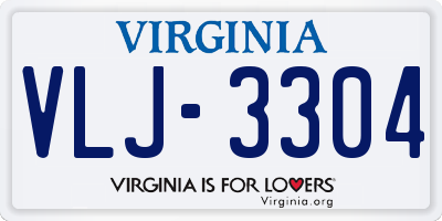 VA license plate VLJ3304