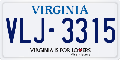 VA license plate VLJ3315