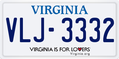 VA license plate VLJ3332