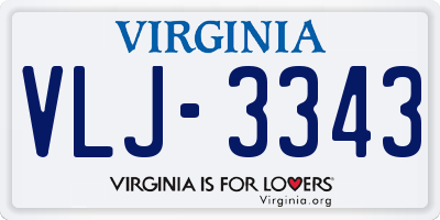 VA license plate VLJ3343