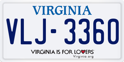 VA license plate VLJ3360