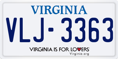 VA license plate VLJ3363