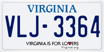 VA license plate VLJ3364