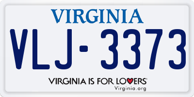 VA license plate VLJ3373