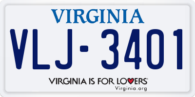 VA license plate VLJ3401