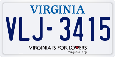 VA license plate VLJ3415