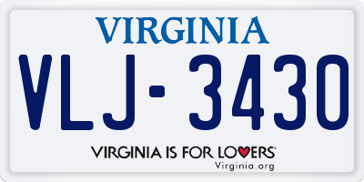 VA license plate VLJ3430