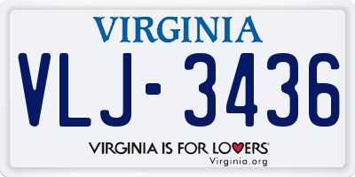 VA license plate VLJ3436